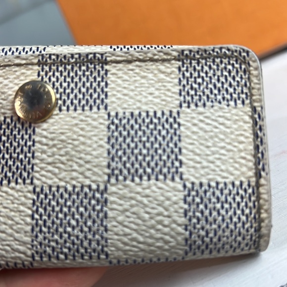 Auth. Louis Vuitton Damier Azul 4 Hook Ring Key Holder Case Wallet Multicles LV - Picture 15 of 17